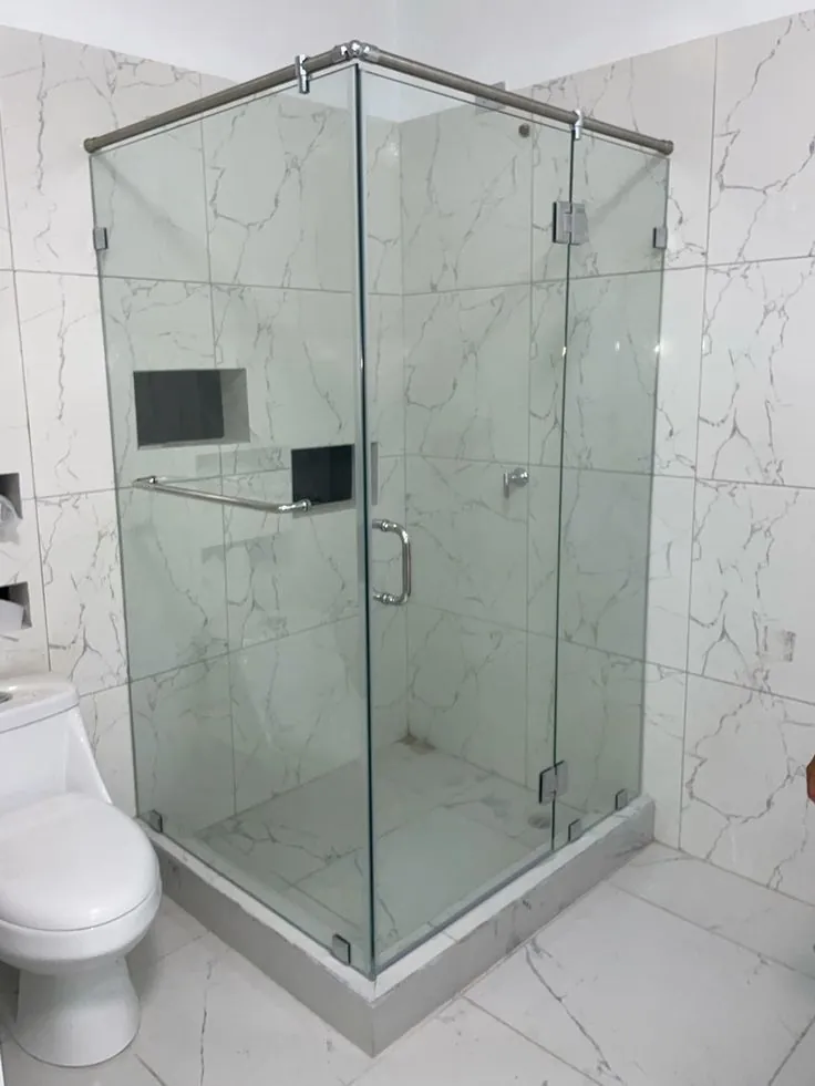 Frosted sliding glass shower partition — BlueCrest, Egypt
